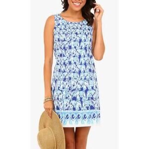 Lilly Pulitzer Blue and Light Blue Printed Sleeveless Midi Dress